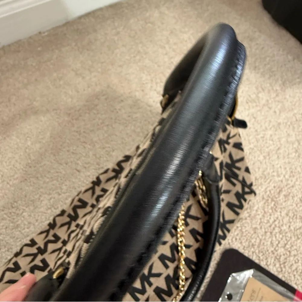 Michael Kors Veronica Monogram Canvas & Leather Dome Satchel